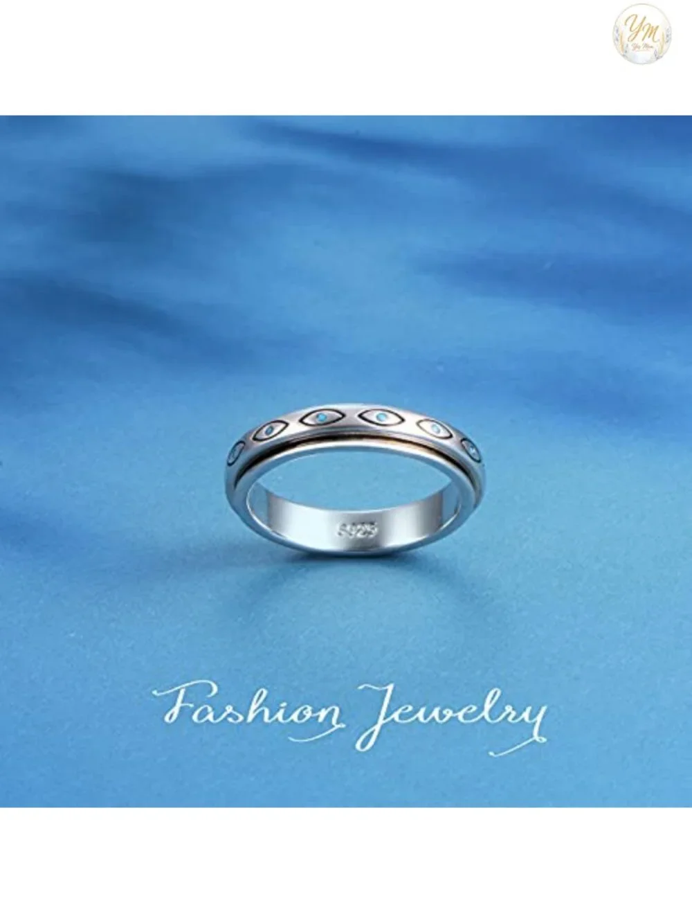 S925 Sterling Silver Spinner Fidget Anxiety Ring